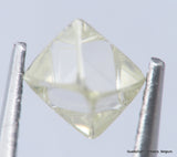 H Flawless Clean White 0.51 Carat Rough Diamond Natural, Genuine Diamond Uncut