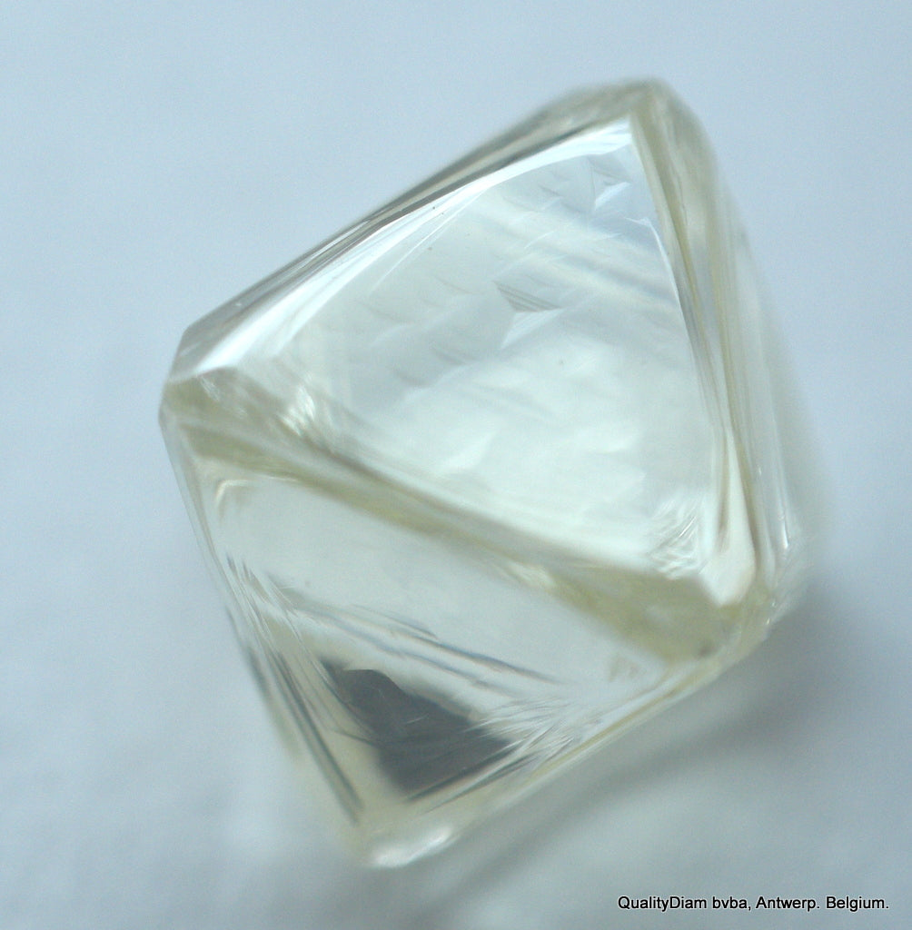 1.53 carat beautiful faint yellow octahedral raw diamond