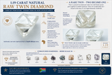 1.19 Carat G VS2 Natural Diamond with rare formation - Twin Uncut Diamond Rough