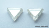 2.97 Carats G SI2 beautiful pair of triangle shape natural uncut diamonds rough