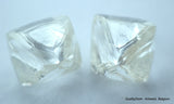 2.23 carats G VVS1 pair of natural uncut diamonds rough out from diamond mine