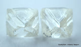 2.23 carats G VVS1 pair of natural uncut diamonds rough out from diamond mine