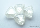 4.29 CARATS G VVS2 BEAUTIFUL SET OF TRIANGLE SHAPE NATURAL UNCUT DIAMONDS ROUGH
