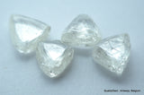4.29 CARATS G VVS2 BEAUTIFUL SET OF TRIANGLE SHAPE NATURAL UNCUT DIAMONDS ROUGH