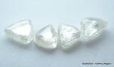 4.29 CARATS G VVS2 BEAUTIFUL SET OF TRIANGLE SHAPE NATURAL UNCUT DIAMONDS ROUGH