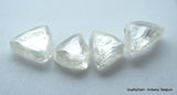 4.29 CARATS G VVS2 BEAUTIFUL SET OF TRIANGLE SHAPE NATURAL UNCUT DIAMONDS ROUGH