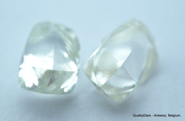 2.19 CARATS H VS1 FINE PAIR OF NATURAL UNCUT DIAMONDS ROUGH DIAMONDS