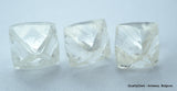 3.25 CARATS RARE WHITE PAIR OF NATURAL UNCUT DIAMONDS ROUGH OUT DIAMOND MINE