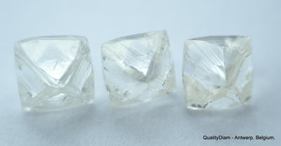 3.25 CARATS RARE WHITE PAIR OF NATURAL UNCUT DIAMONDS ROUGH OUT DIAMOND MINE