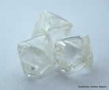 3.25 CARATS RARE WHITE PAIR OF NATURAL UNCUT DIAMONDS ROUGH OUT DIAMOND MINE