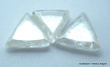 3.14 CARATS TRIANGLE SHAPE NATURAL UNCUT DIAMONDS ROUGH DIAMONDS SET OF 3