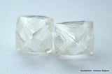 2.11 carats G VVS1 pair of natural uncut diamonds rough out from diamond mine
