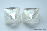 2.11 carats G VVS1 pair of natural uncut diamonds rough out from diamond mine