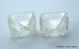 1.85 carats pair of natural uncut diamonds rough, out from diamond mine