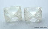 1.85 carats pair of natural uncut diamonds rough, out from diamond mine