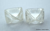 1.85 carats pair of natural uncut diamonds rough, out from diamond mine