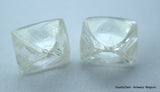 1.85 carats pair of natural uncut diamonds rough, out from diamond mine