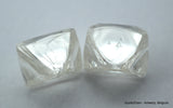 1.85 carats pair of natural uncut diamonds rough, out from diamond mine