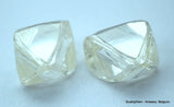 1.85 carat pair of natural uncut diamonds rough, out from diamond mine