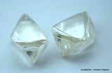 1.85 carat pair of natural uncut diamonds rough, out from diamond mine