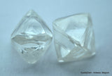 1.87 carats G VVS1 pair of natural uncut diamonds rough, out from diamond mine