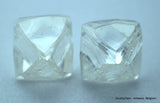 1.87 carats G VVS1 pair of natural uncut diamonds rough, out from diamond mine