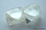 1.91 carat pair of natural uncut diamonds rough, out from diamond mine