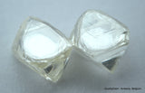1.91 carat pair of natural uncut diamonds rough, out from diamond mine