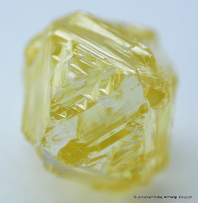 Billion years old, recently mined out natural diamond. Rare Vivid Fancy Yellow 