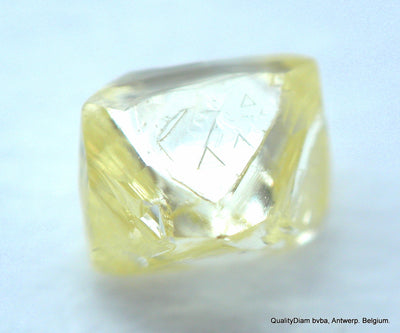 0.29 carat natural diamond out from a diamond mine. Octahedron, fancy yellow, vs2