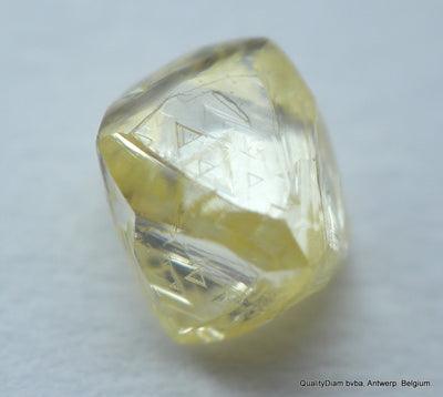 0.29 carat natural diamond out from a diamond mine. Octahedron, fancy yellow, vs2