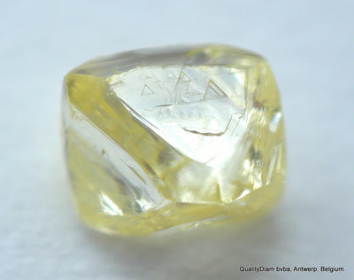 0.29 carat natural diamond out from a diamond mine. Octahedron, fancy yellow, vs2