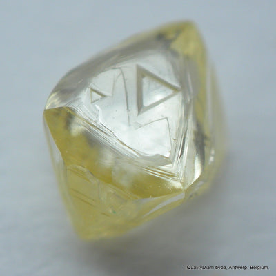 0.29 carat natural diamond out from a diamond mine. Octahedron, fancy yellow, vs2