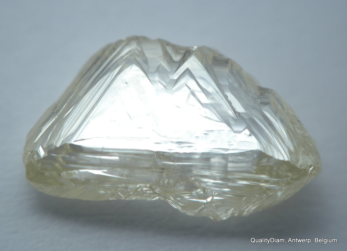 1.59 carat rough diamond out from a diamond mine. a diamond mackle ...