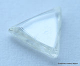 H Si2 0.48 Carat Rough Diamond Triangle Shape Uncut Natural Gem White Diamond